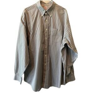 Brooks Brothers Shirt Men’s XL Grey Plaid Long Sleeve Non-Iron Grandpa Old Money
